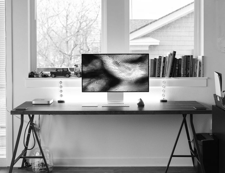 Desk with a computer
