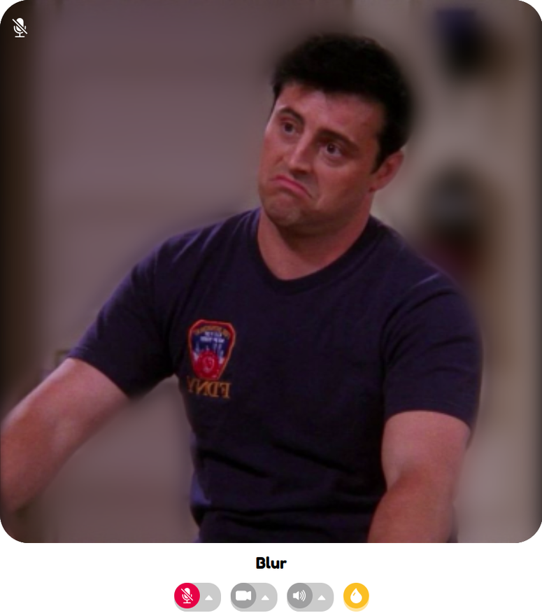 A screenshot showcasing background blur functionality